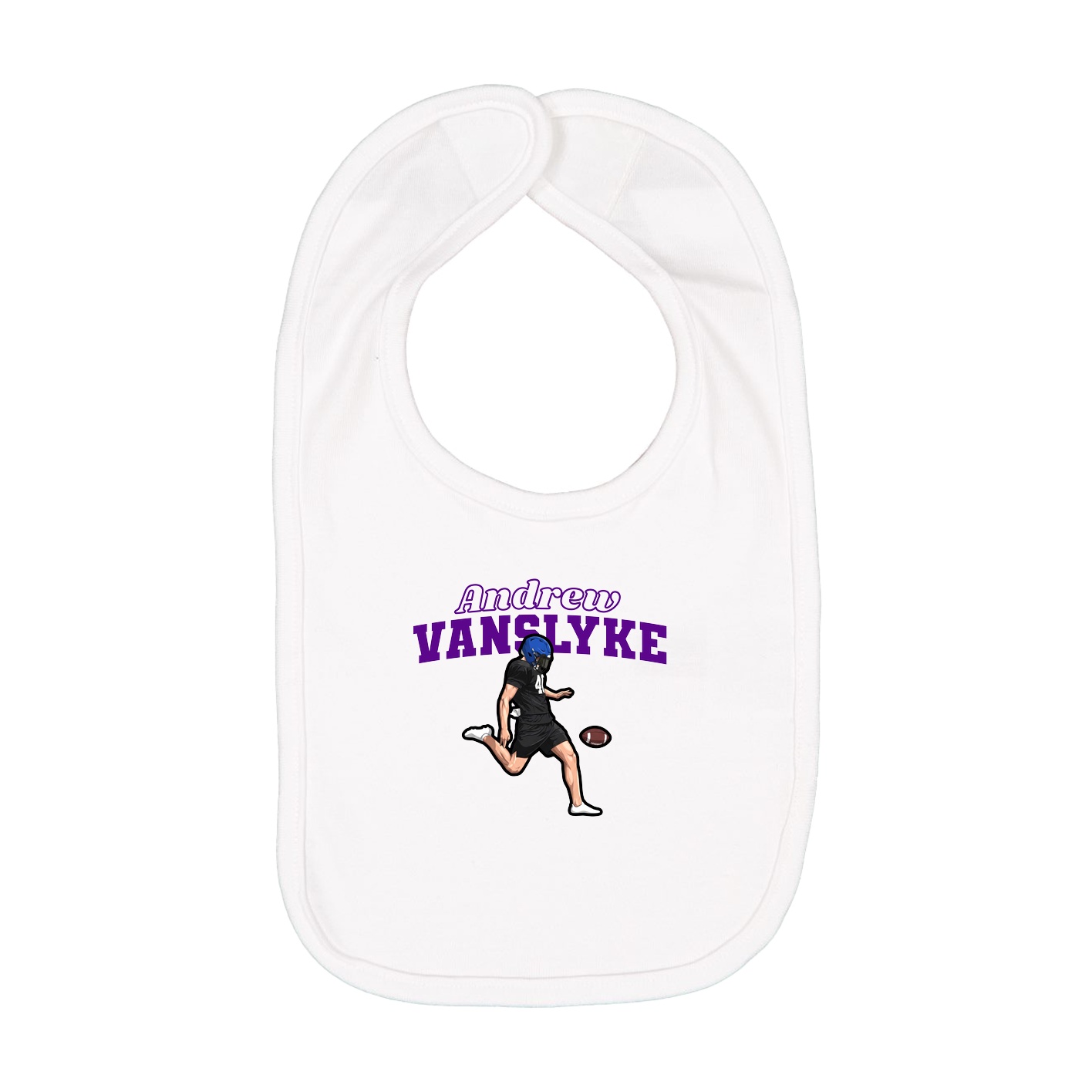 Infant Bib — Name Arch in White