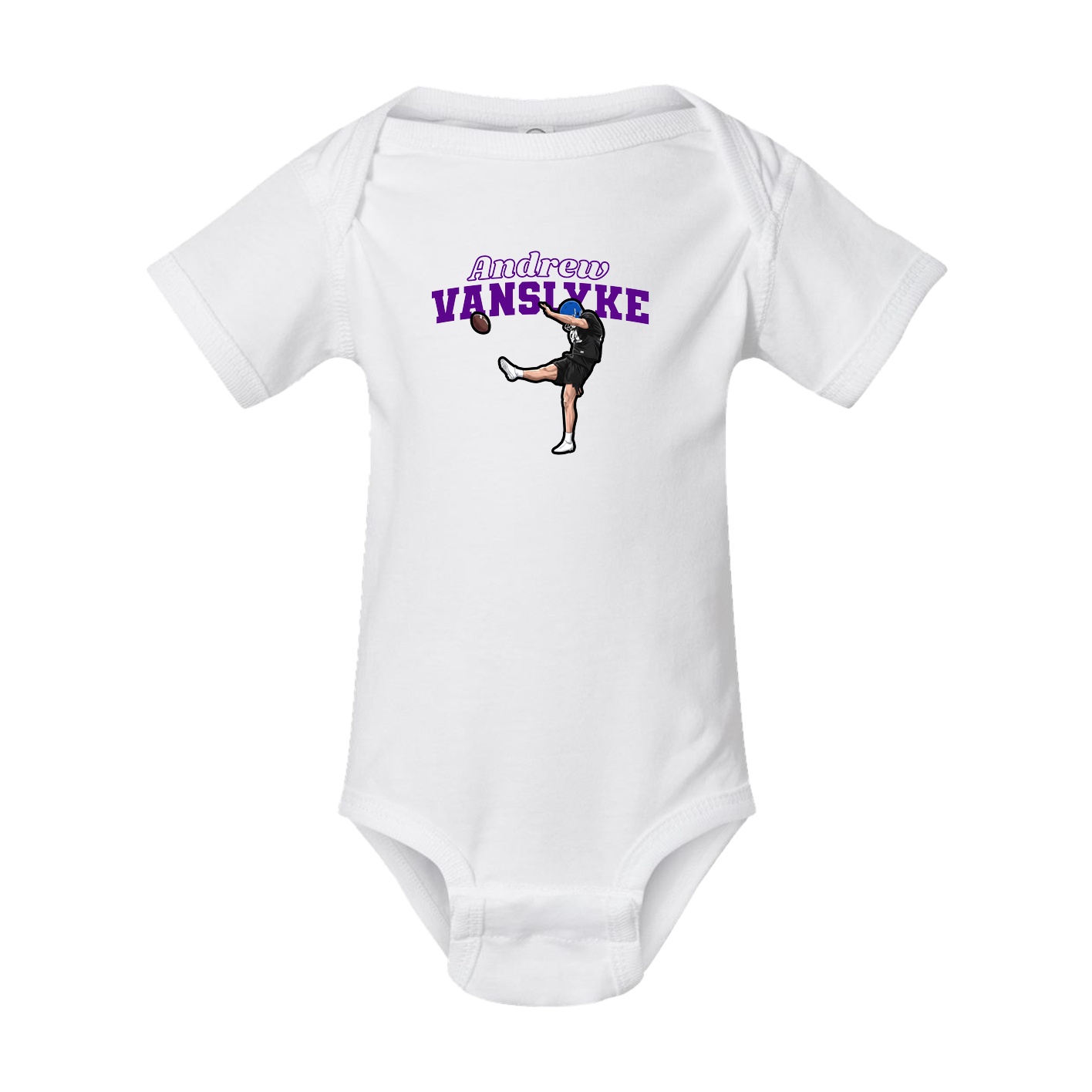 Baby Onesie — Name Arch in White