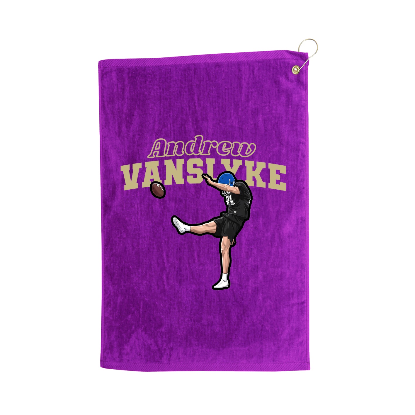 Golf Towel — Name Arch in Purple