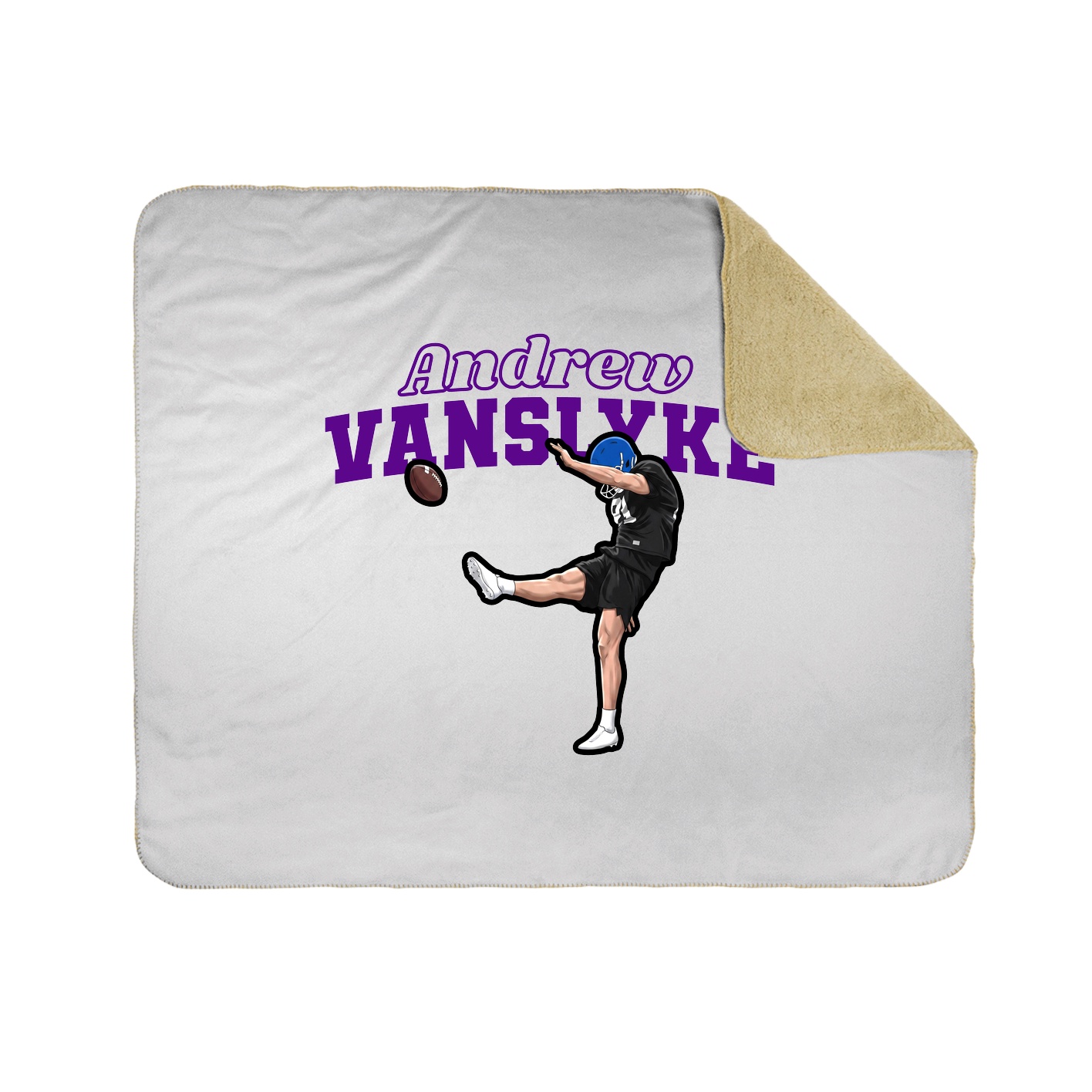 Throw Blanket — Name Arch in White