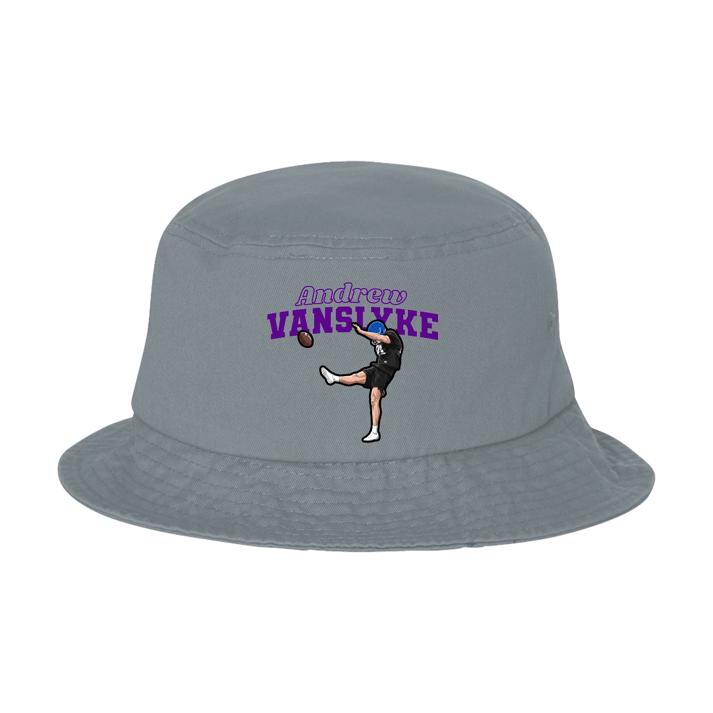 Bucket Cap — Name Arch in Grey