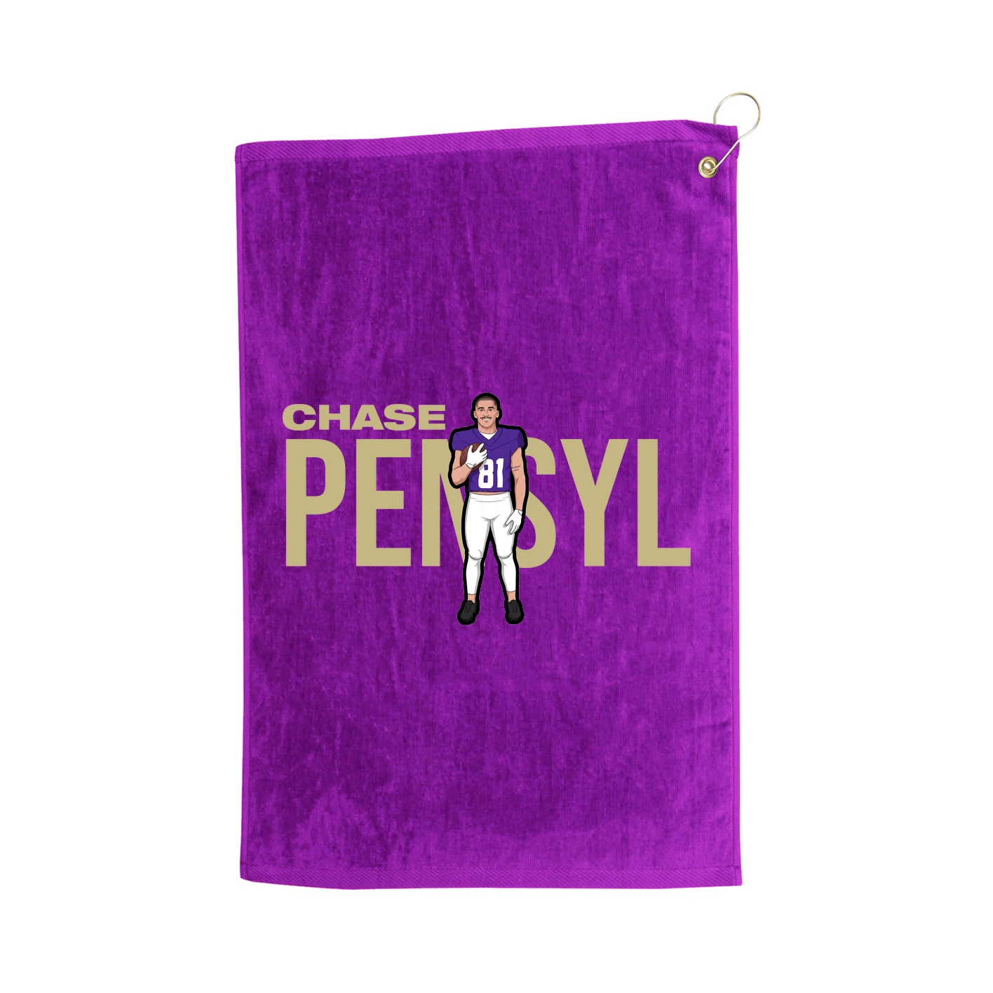 Golf Towel — Player Name in Purple