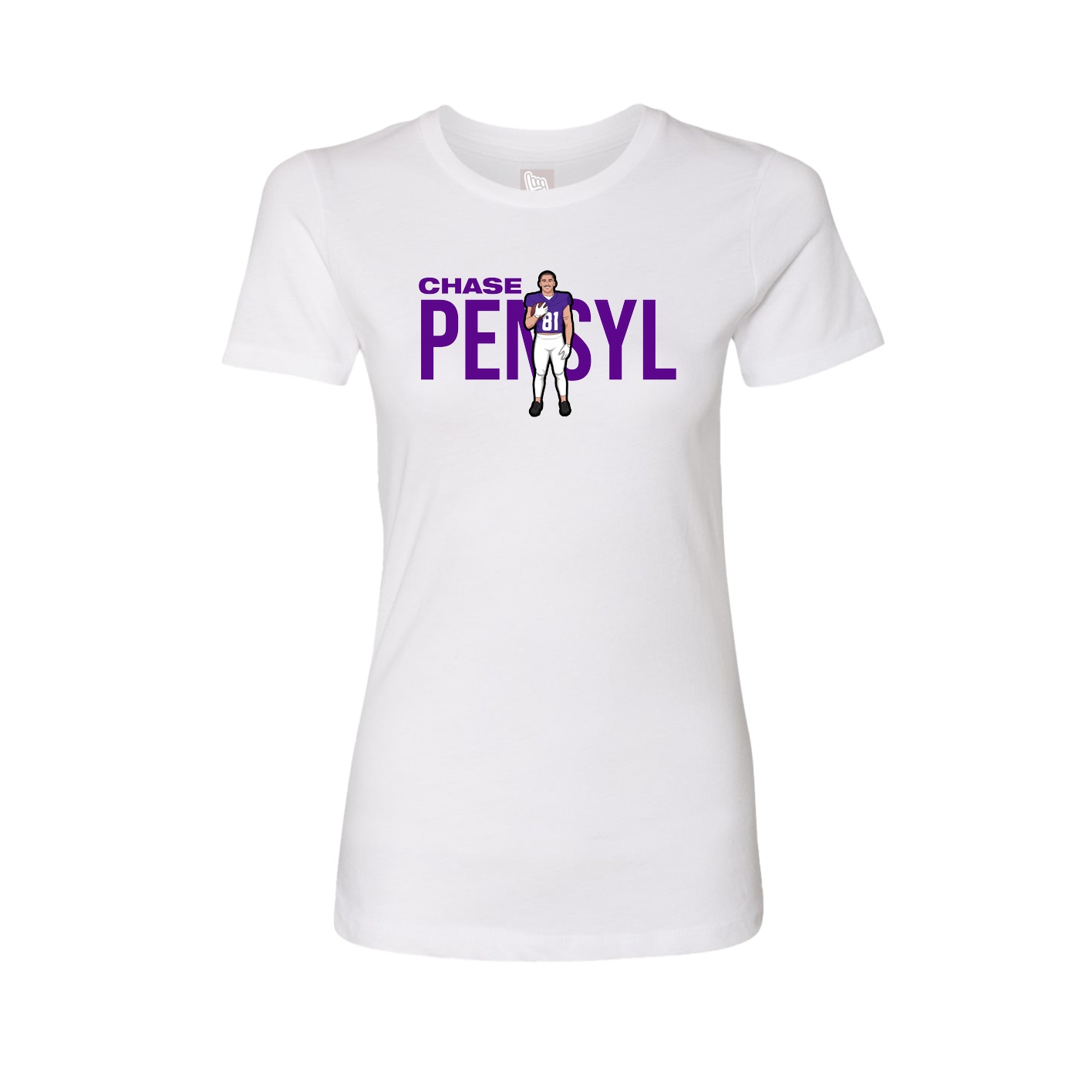 Fitted Women's Tee — Player Name in White