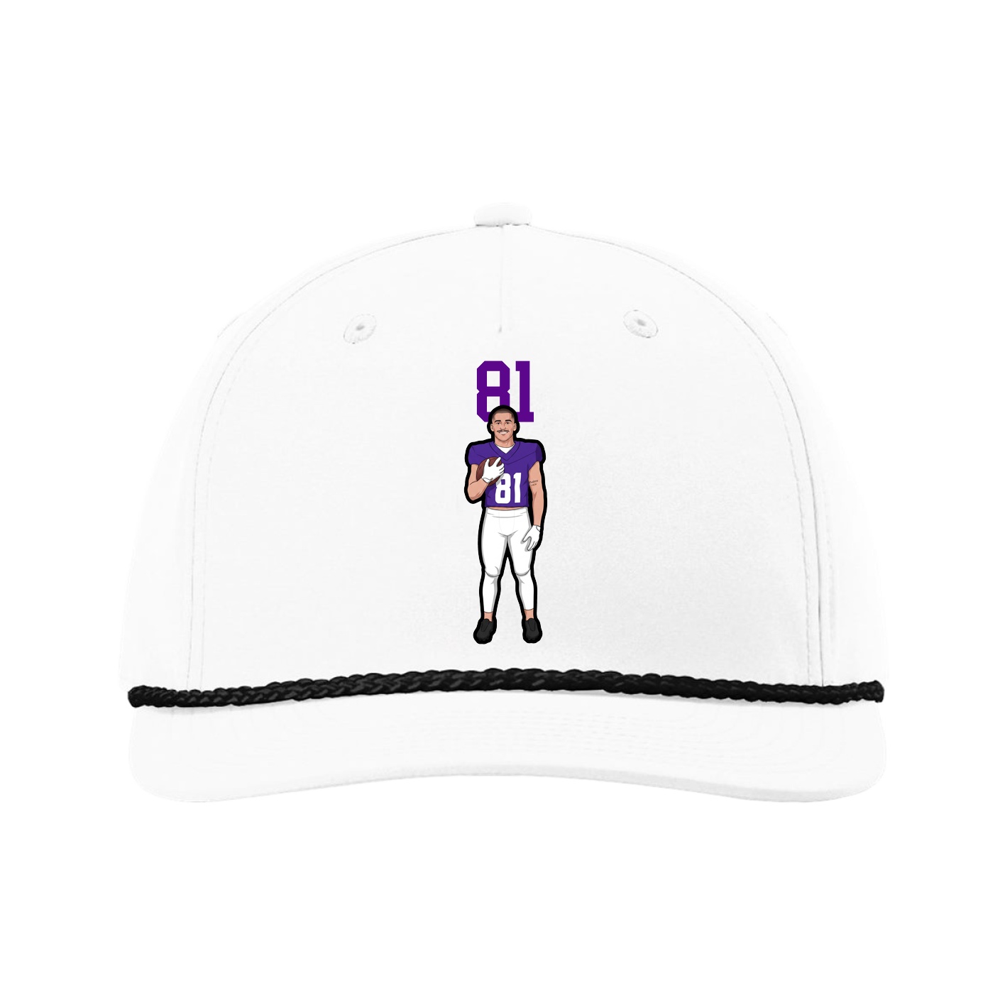 Five-Panel Classic Rope Cap — Number Top in White