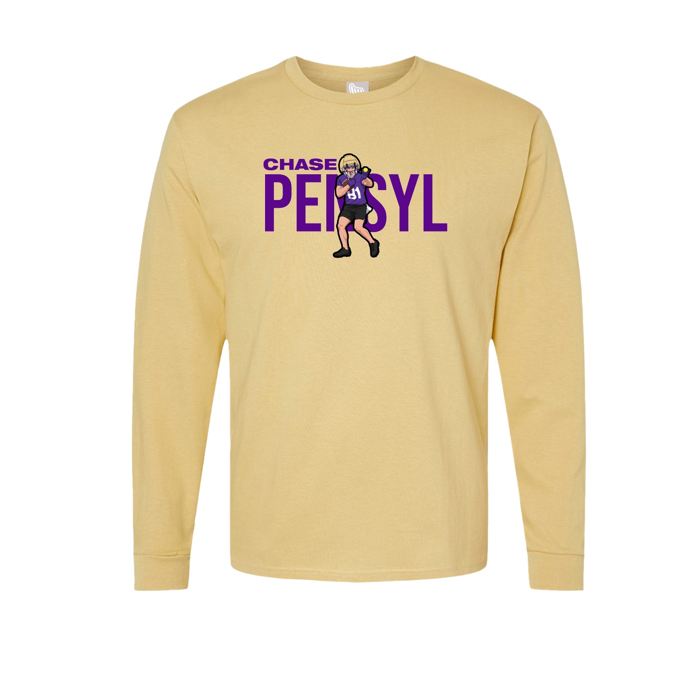 Long Sleeve Tee — Player Name in Vegas Gold