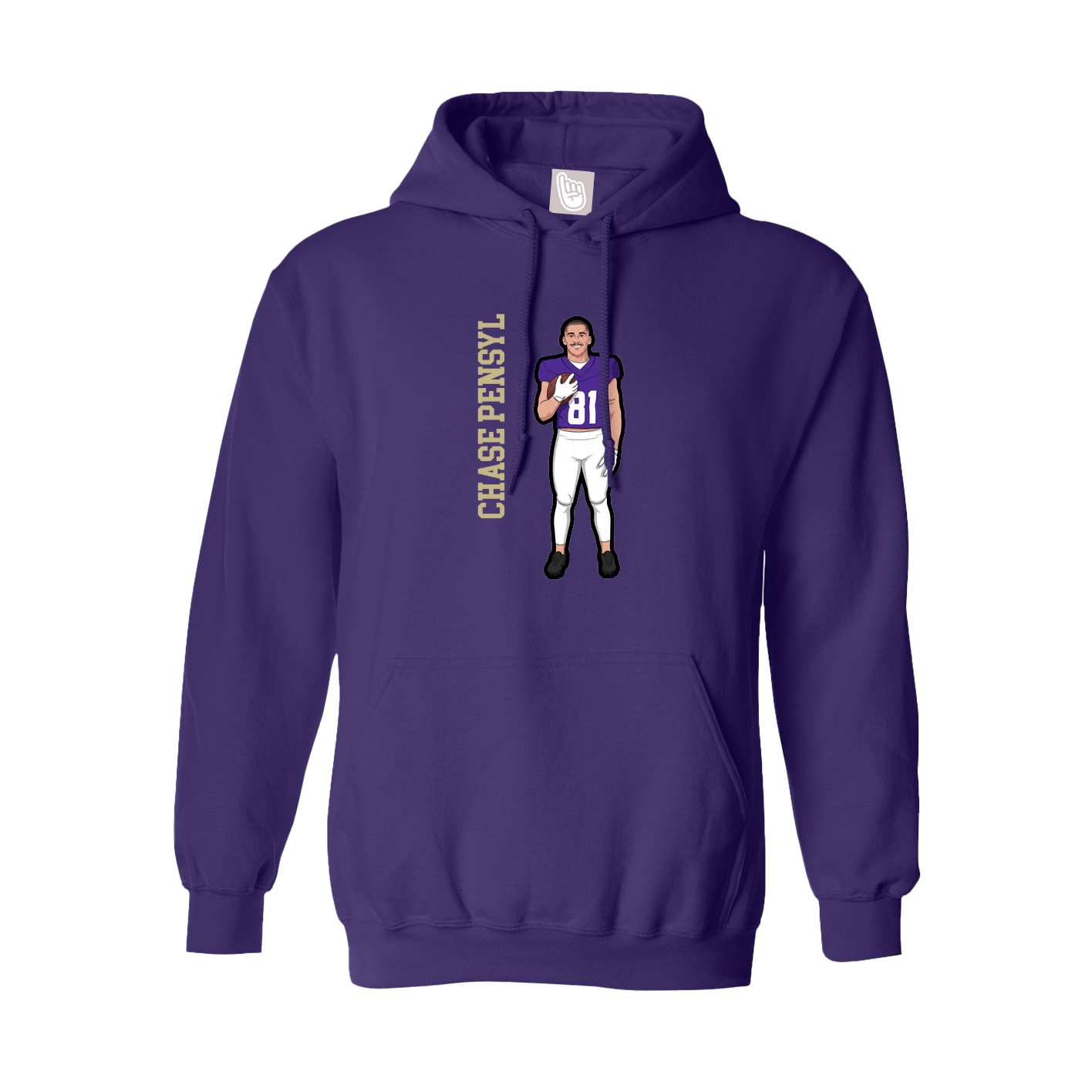 Hoodie — Name Vertical in Purple