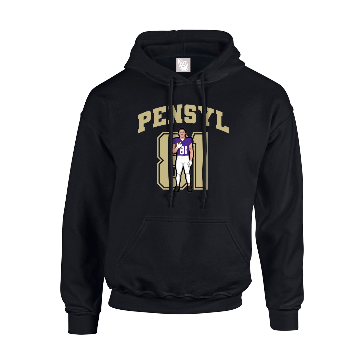 Youth Hoodie — Number in Black
