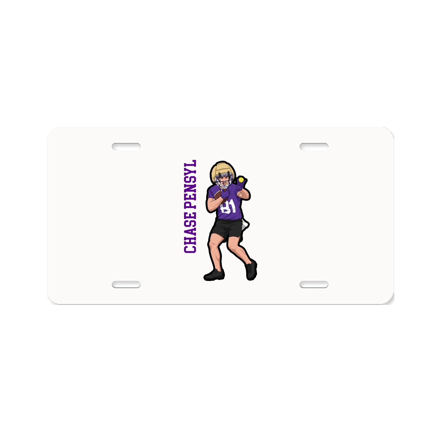 License Plate — Name Vertical in Classic