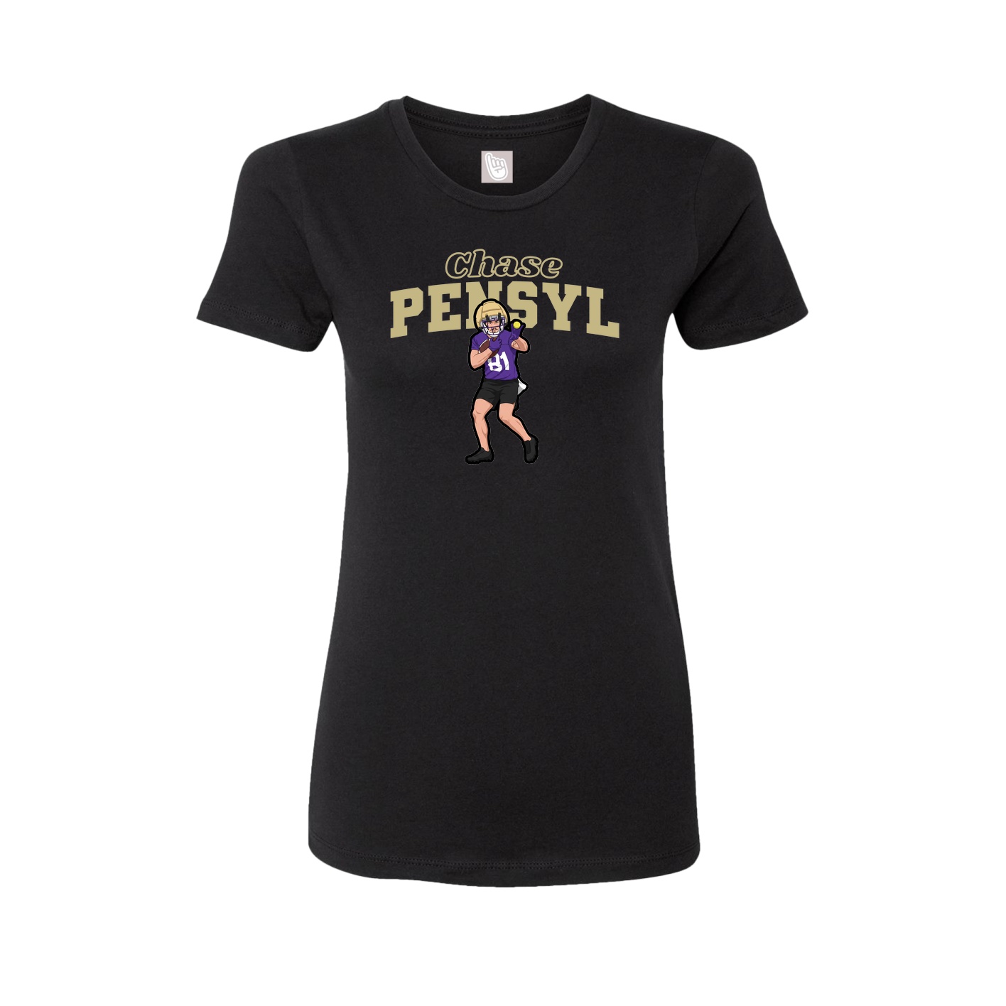 Fitted Women's Tee — Name Arch in Black