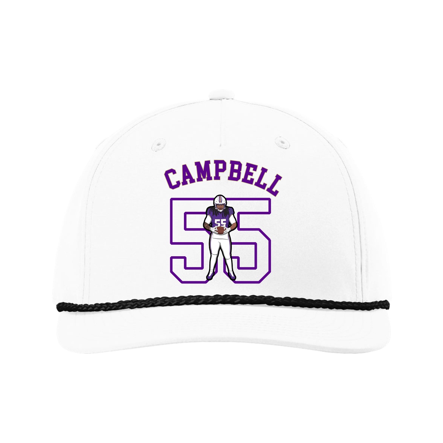 Five-Panel Classic Rope Cap — Shirsey Arch in White