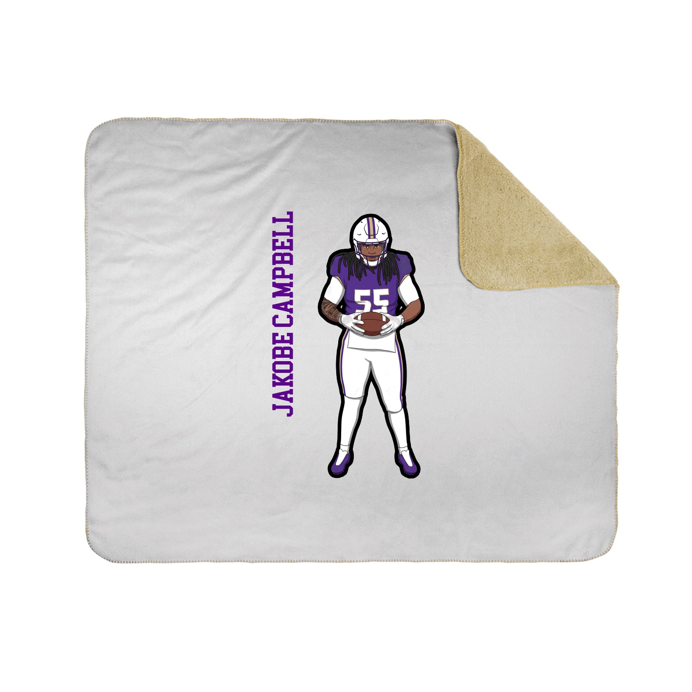 Throw Blanket — Name Vertical in White