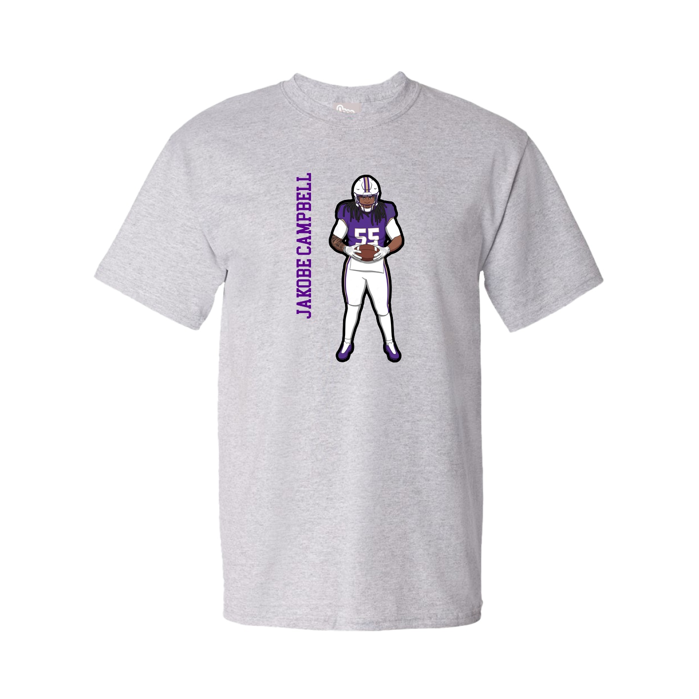 Youth Tee — Name Vertical in Grey