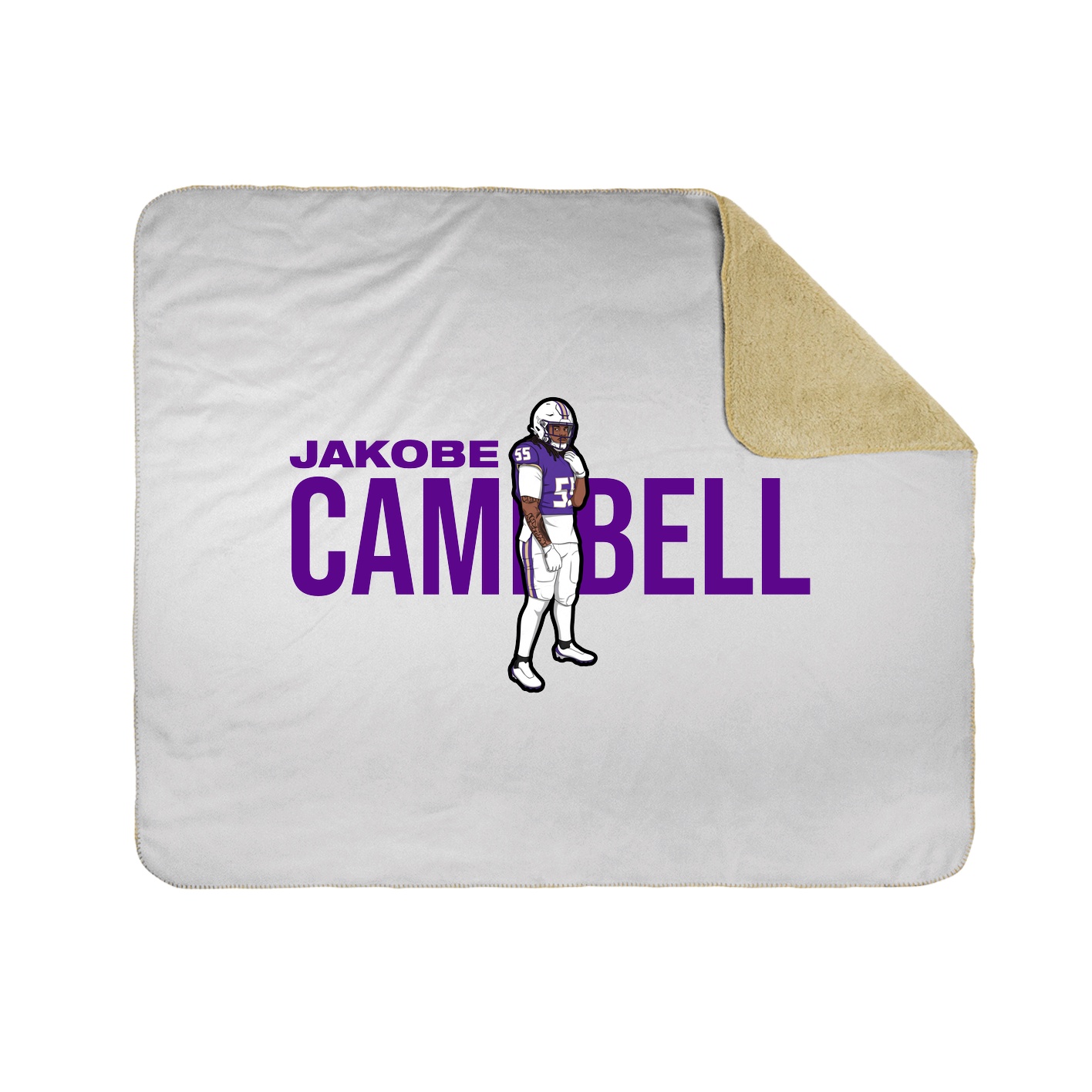 Throw Blanket — Player Name in White