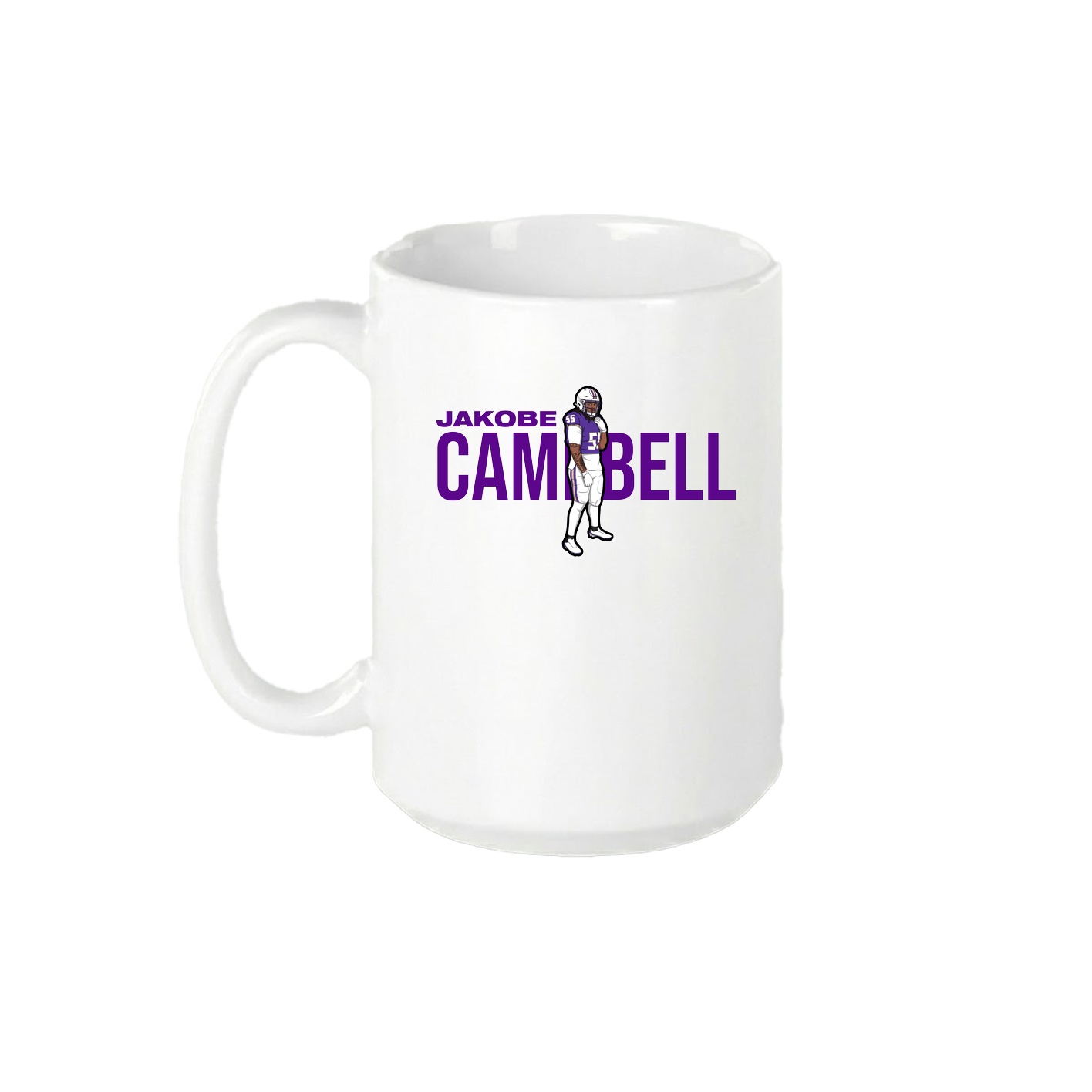 15oz Coffee Mug — Player Name in White