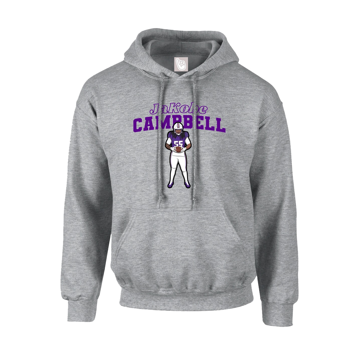 Hoodie — Name Arch in Grey