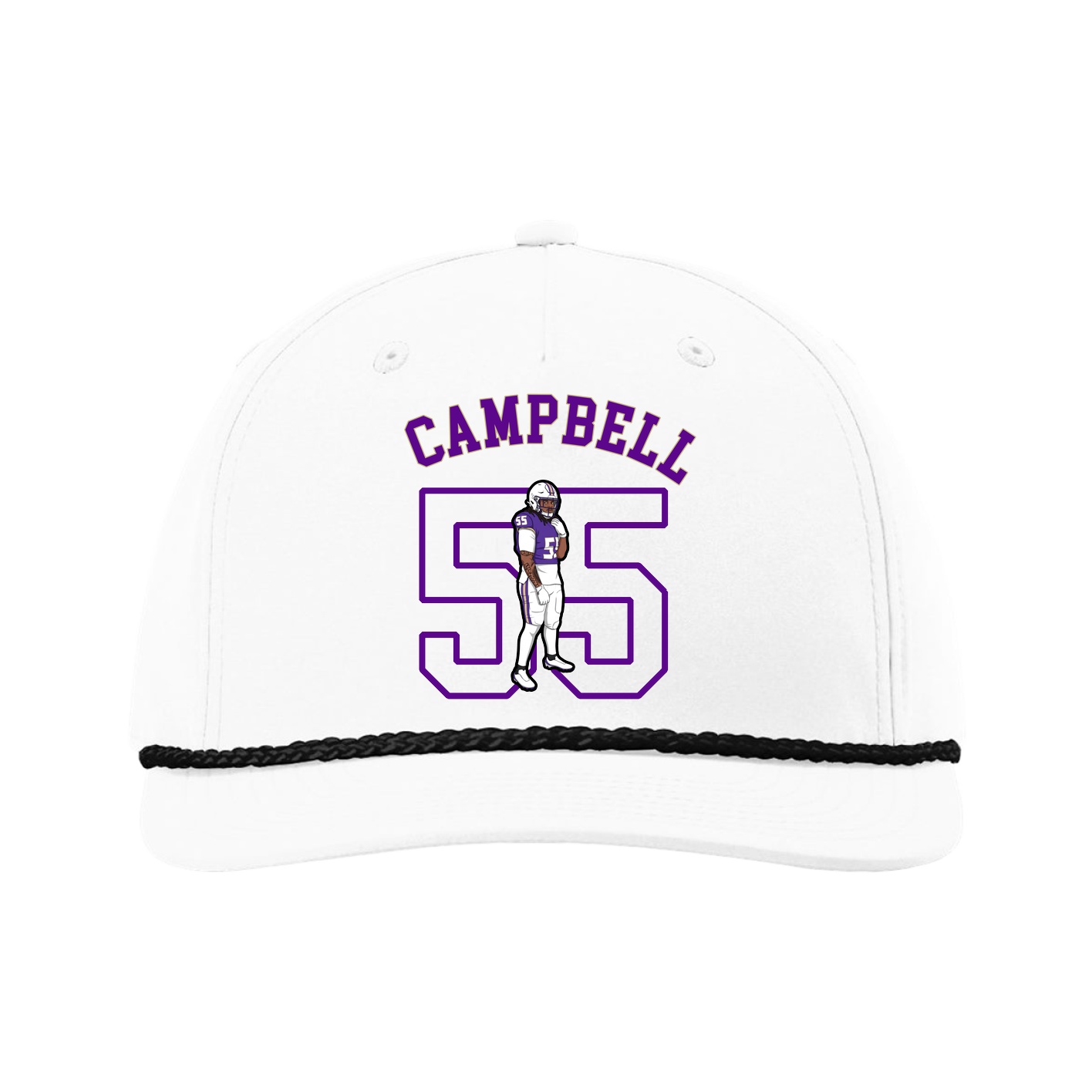 Five-Panel Classic Rope Cap — Shirsey Arch in White