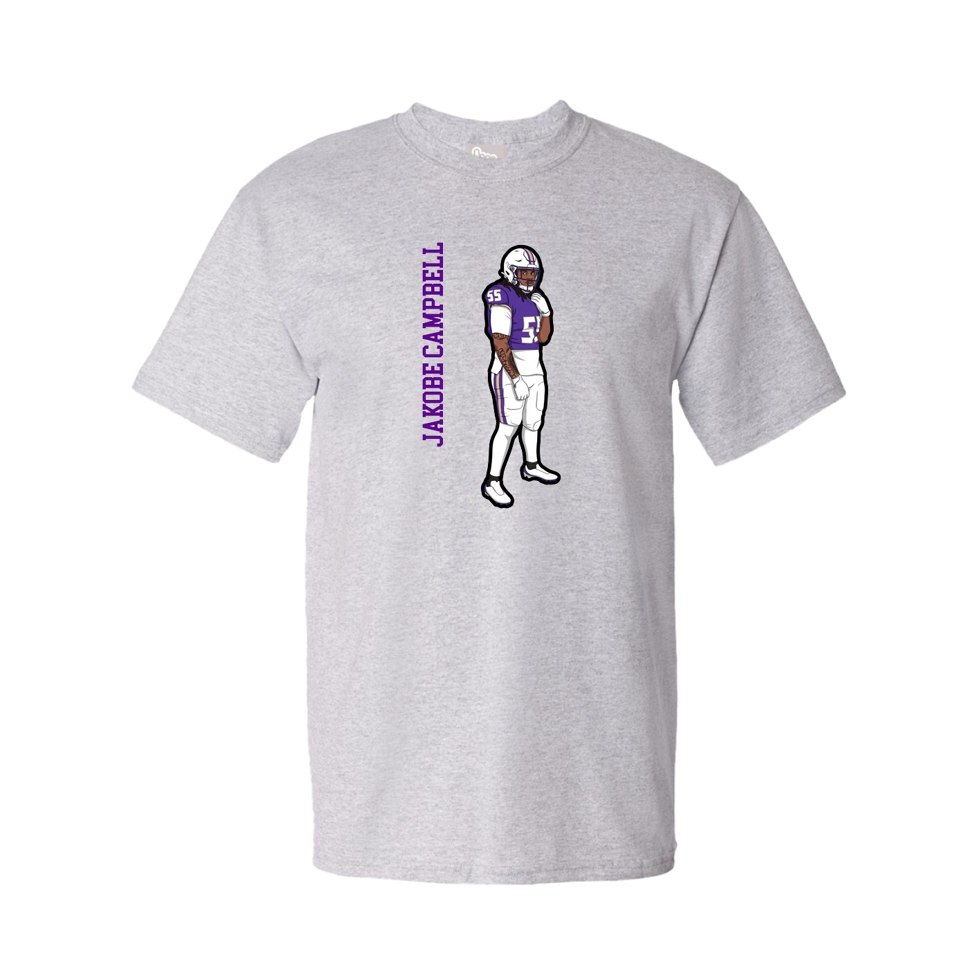 Tee — Name Vertical in Grey