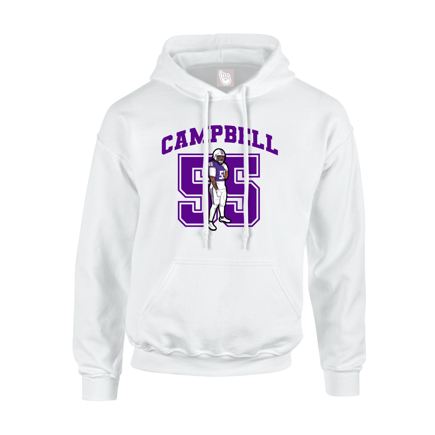 Hoodie — Number in White