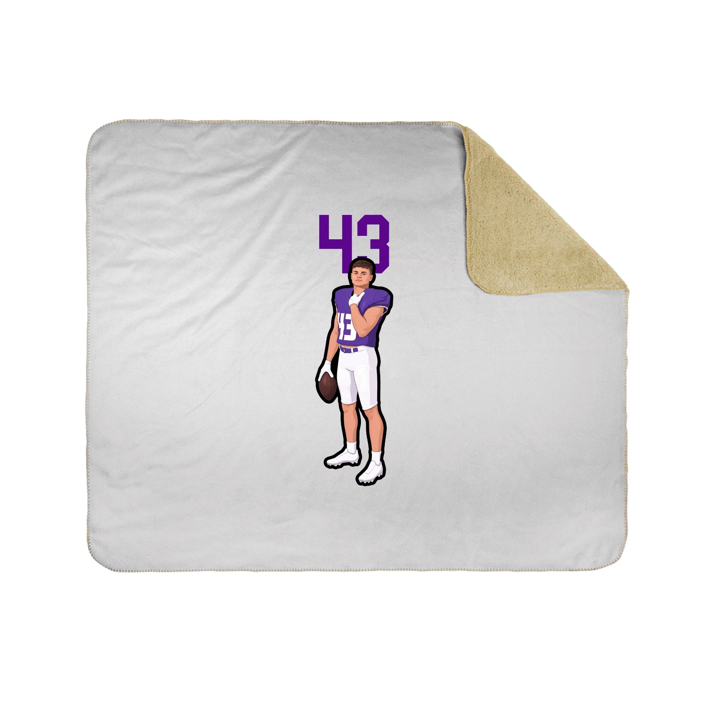 Throw Blanket — Number Top in White