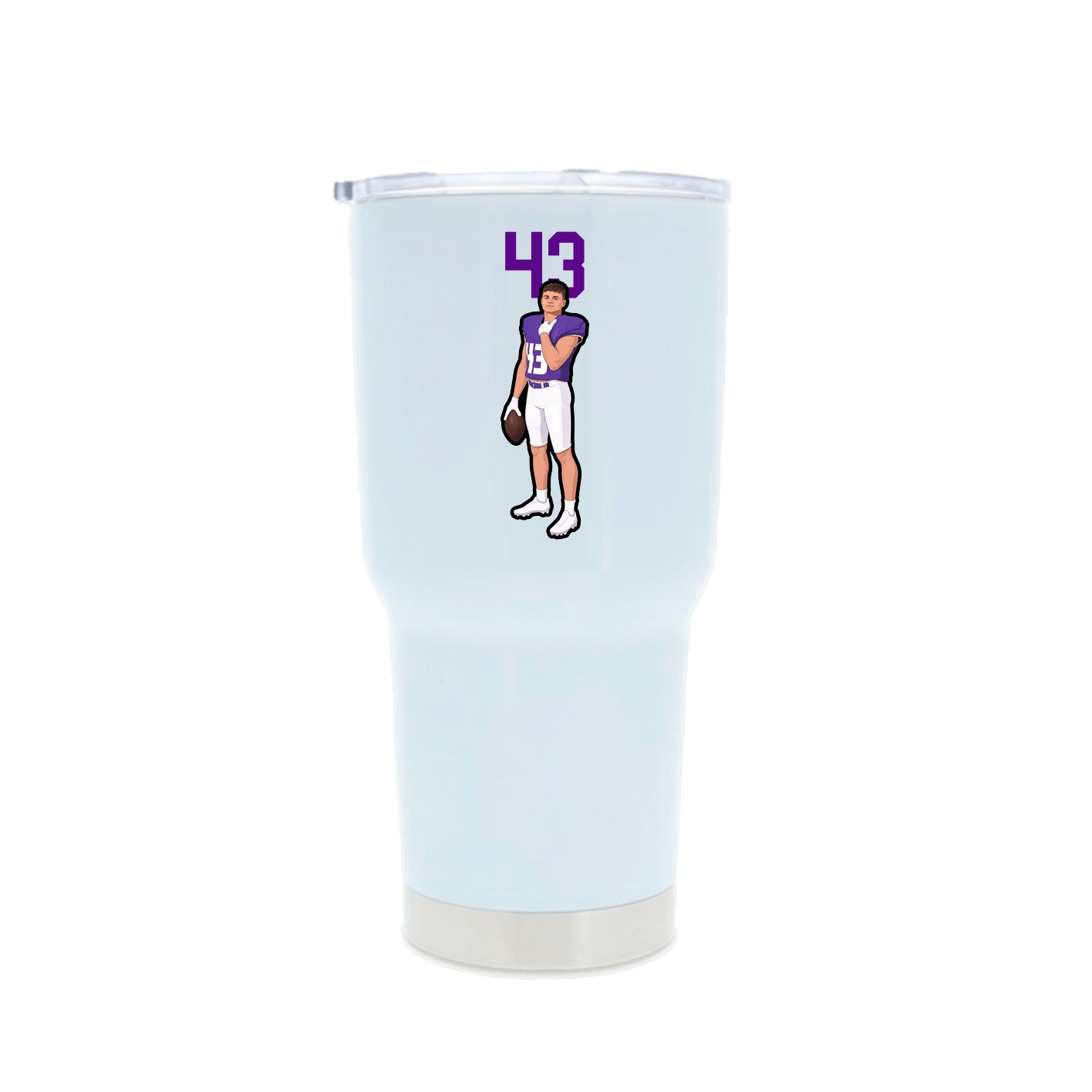 30oz Stainless Steel Tumbler — Number Top in White