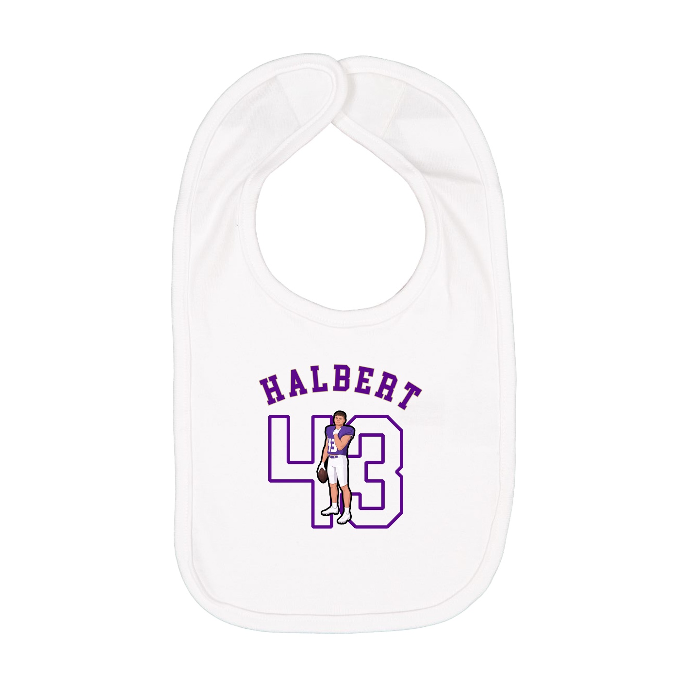 Infant Bib — Shirsey Arch in White