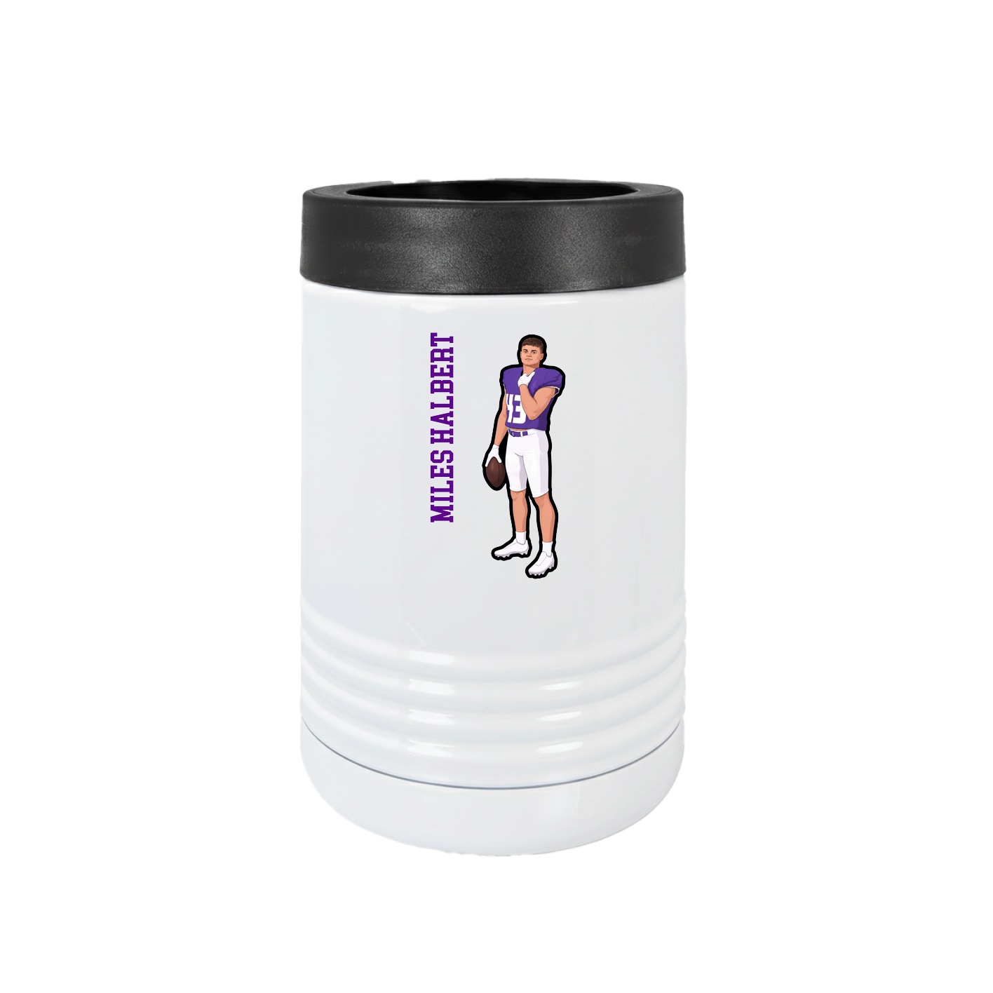 Beverage Holder — Name Vertical in White