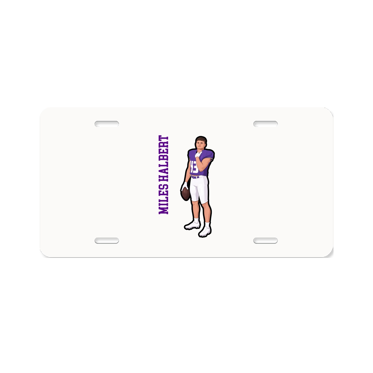 License Plate — Name Vertical in Classic