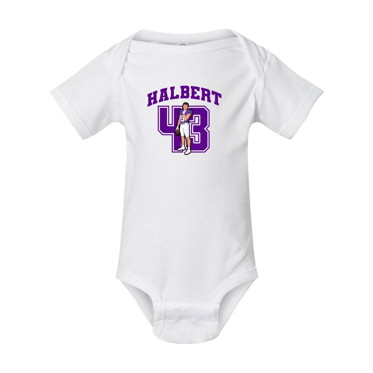 Baby Onesie — Number in White
