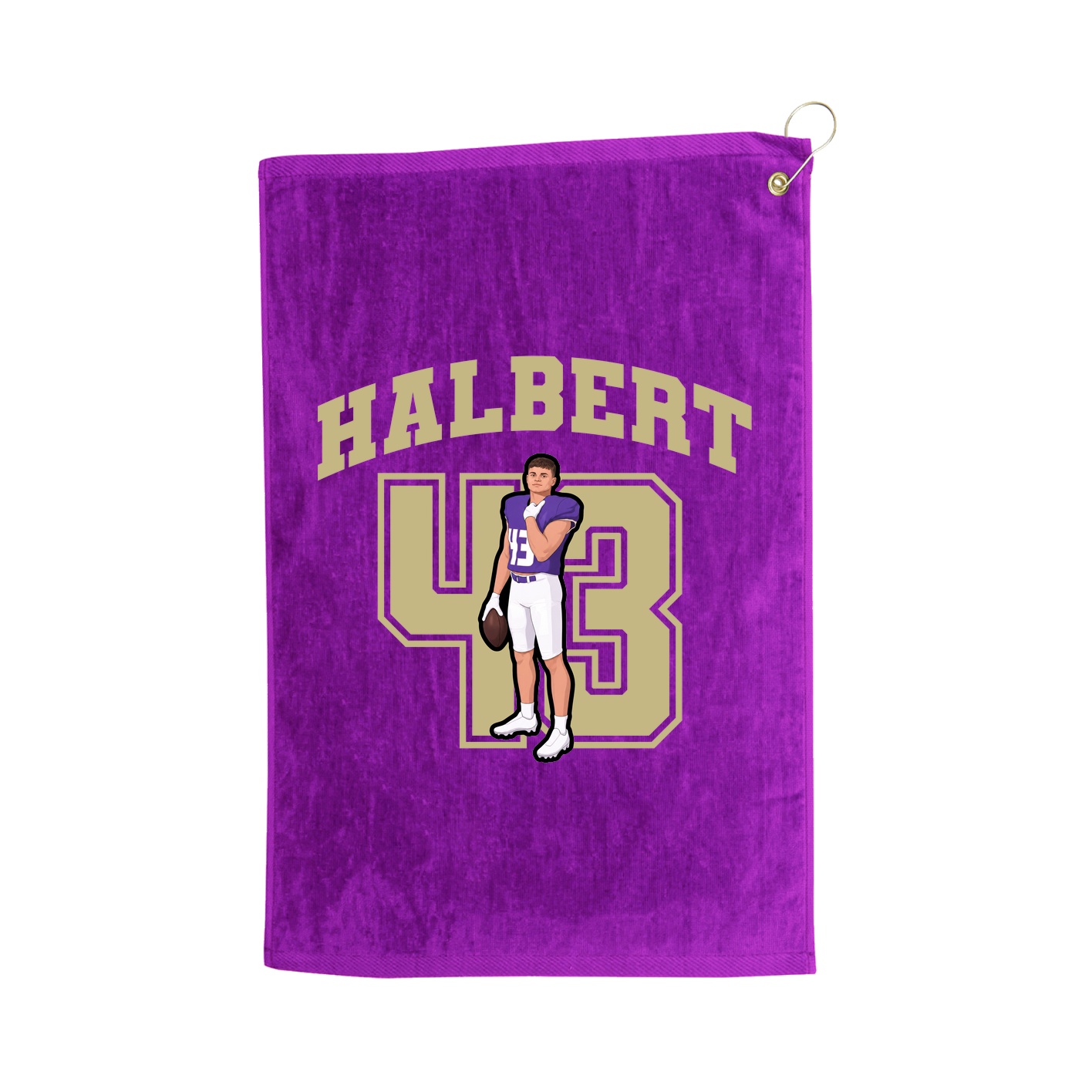 Golf Towel — Number in Purple