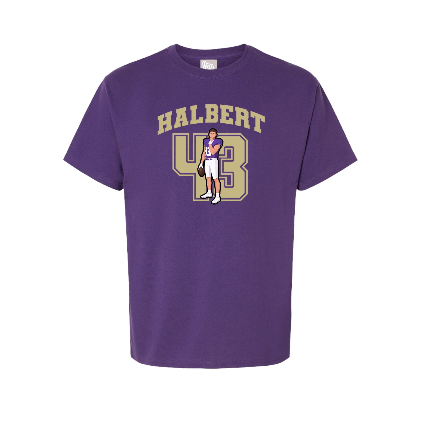 Youth Tee — Number in Purple
