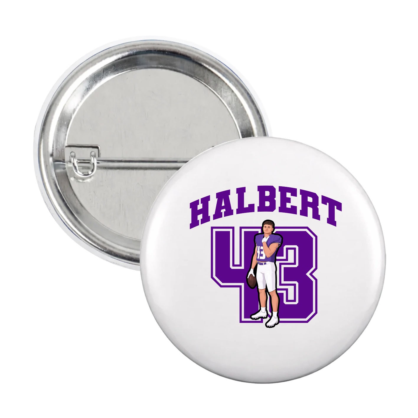 Game Day Button — Number in White