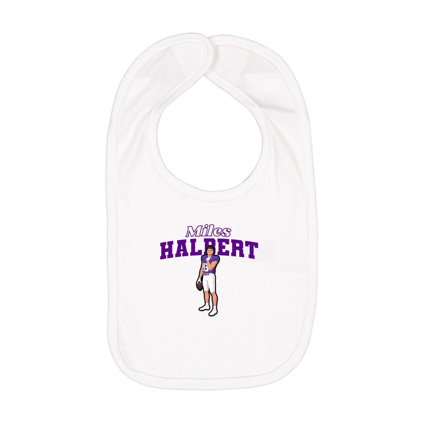 Infant Bib — Name Arch in White