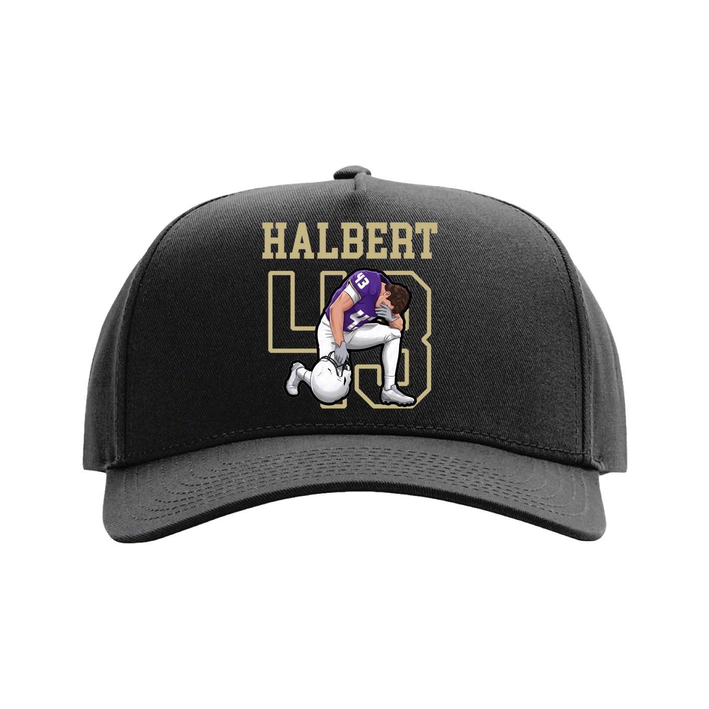 Full Fabric Five-Panel Champ Cap — Shirsey in Black