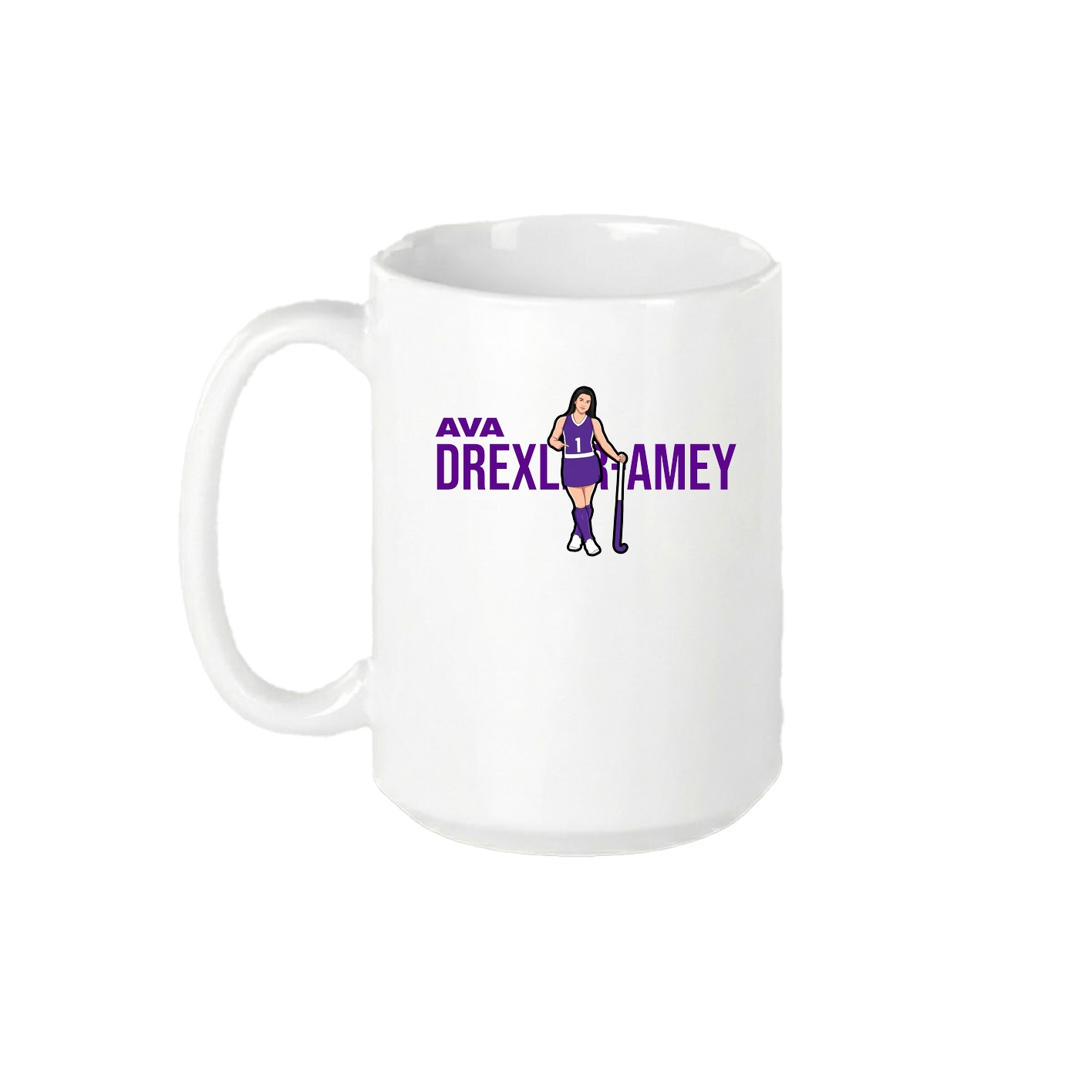 15oz Coffee Mug — Player Name in White