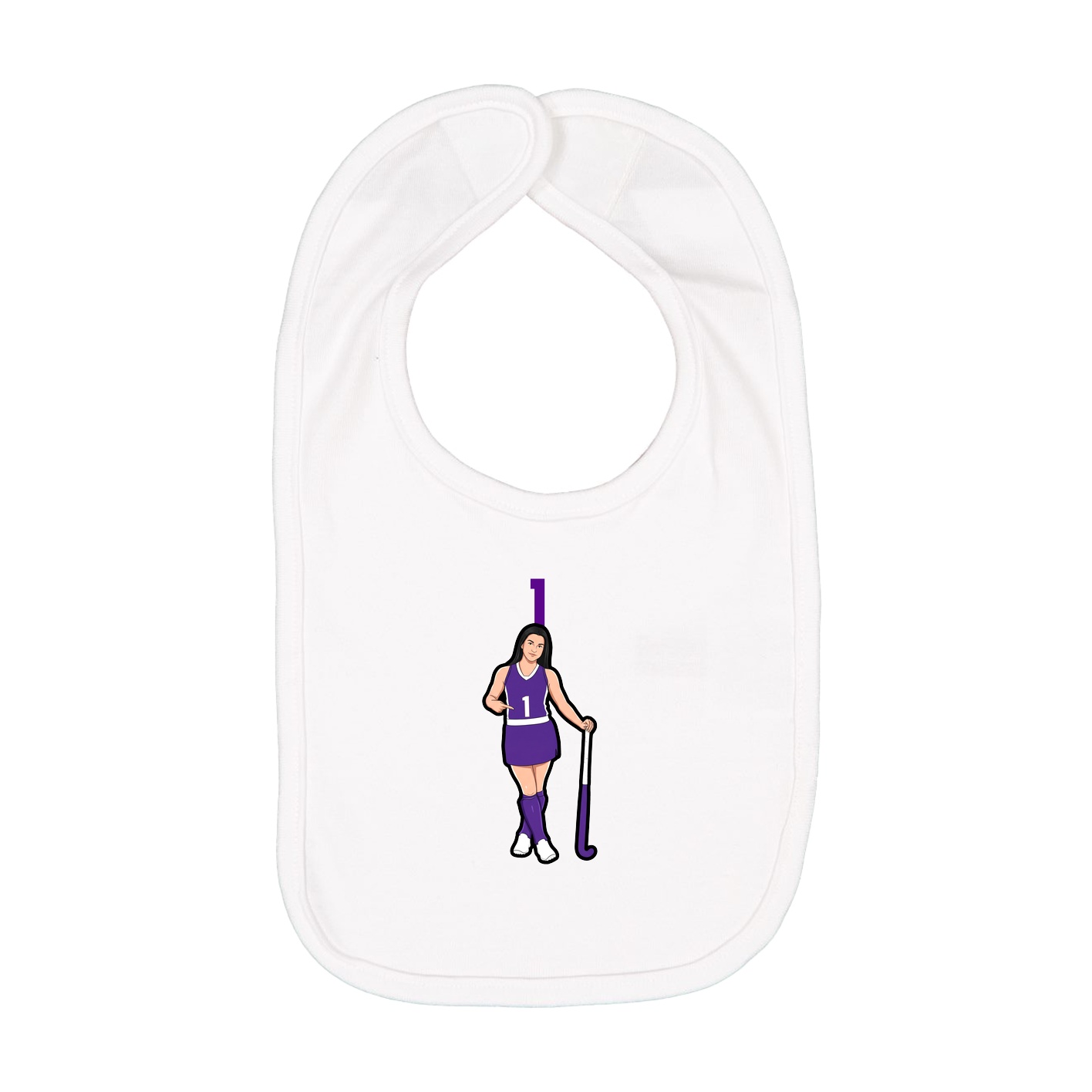 Infant Bib — Number Top in White