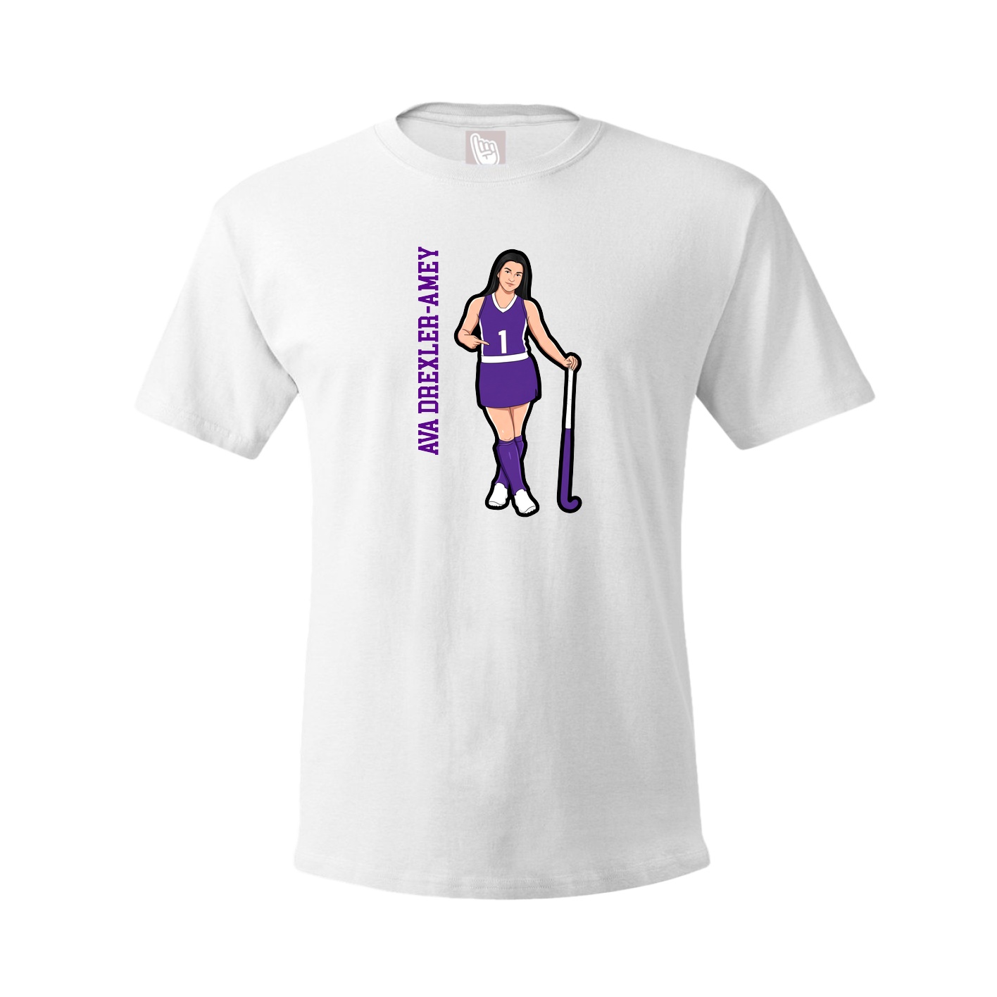 Youth Tee — Name Vertical in White