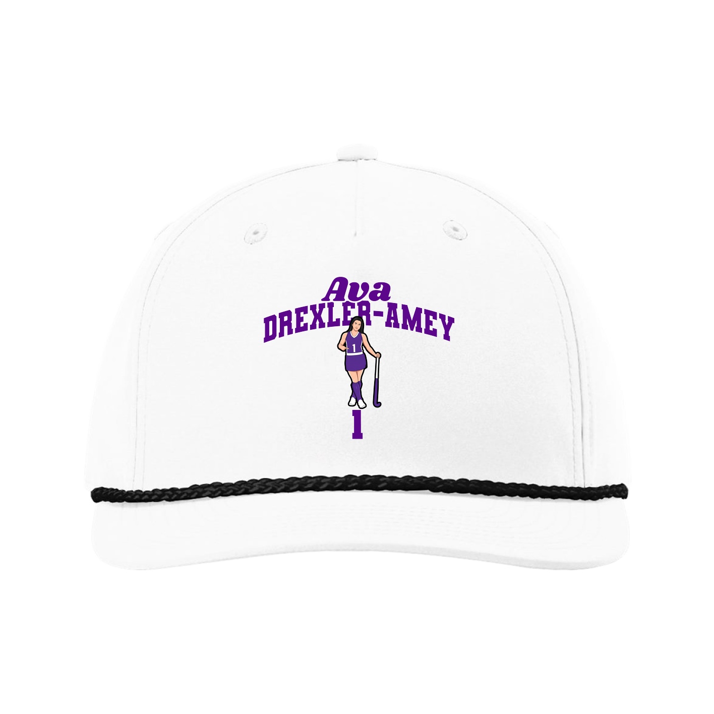 Five-Panel Classic Rope Cap — Signature Arch in White
