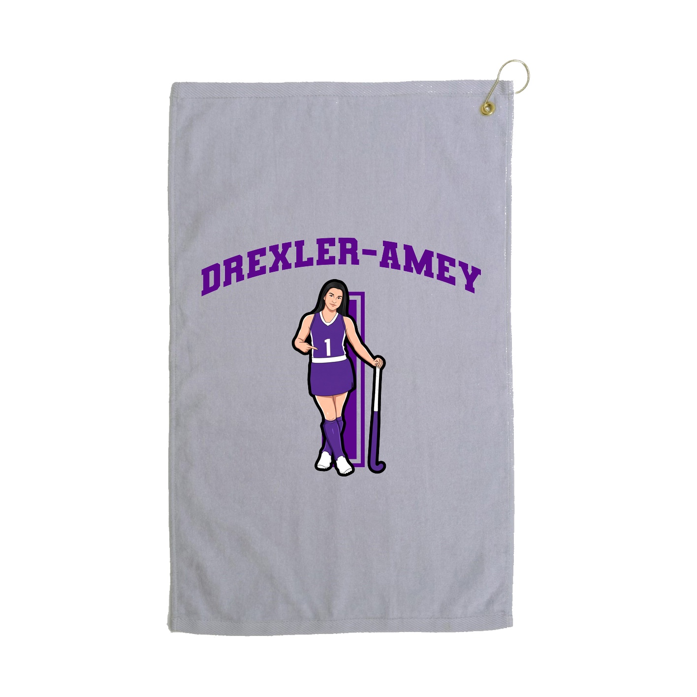 Golf Towel — Number in Grey