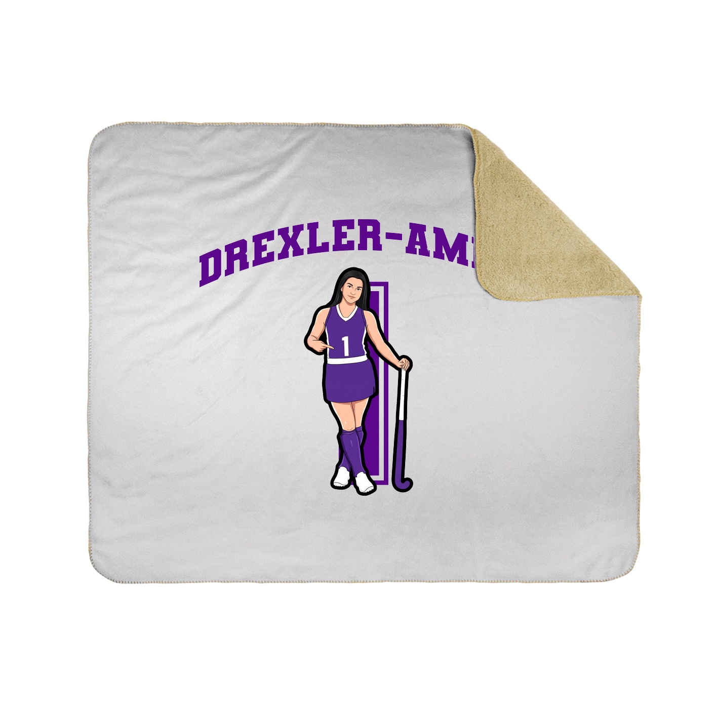 Throw Blanket — Number in White