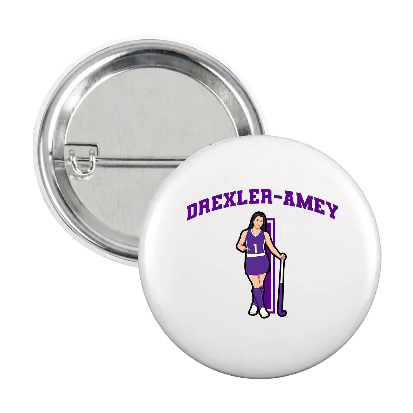 Game Day Button — Number in White
