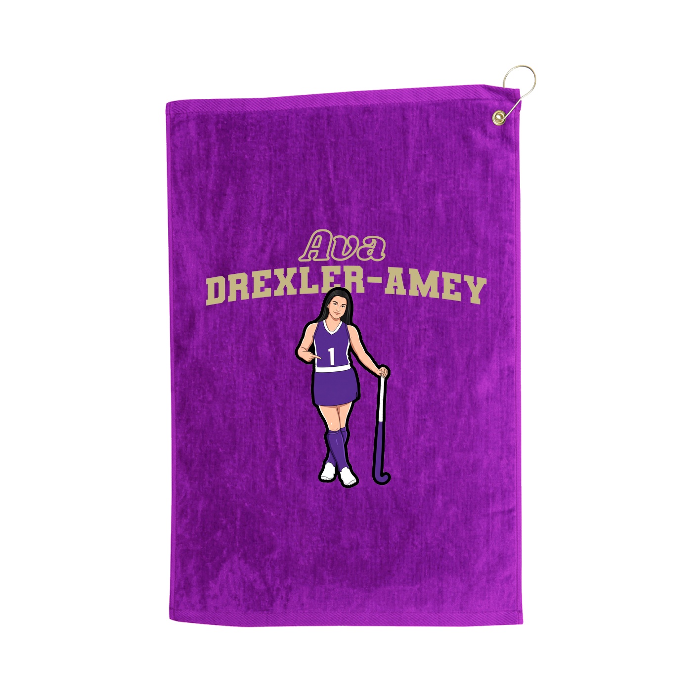Golf Towel — Name Arch in Purple