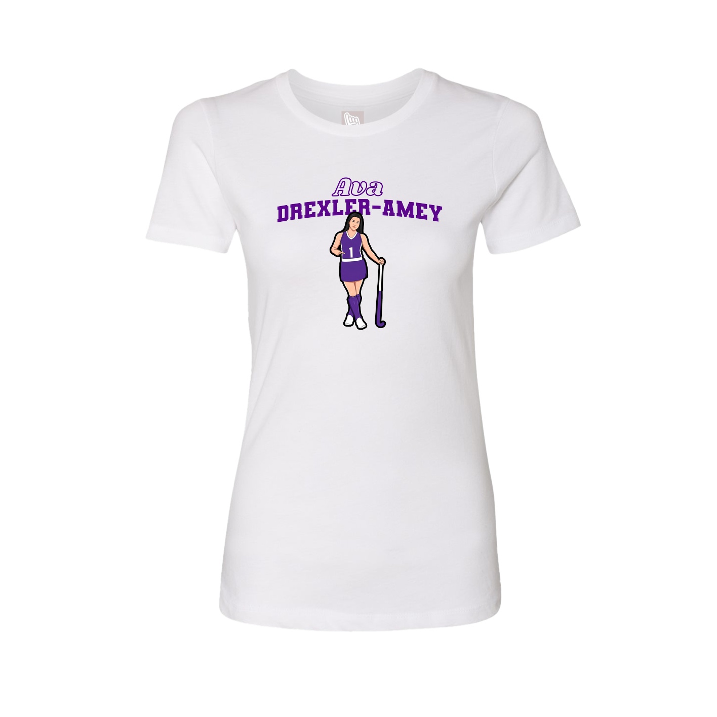 Fitted Women's Tee — Name Arch in White