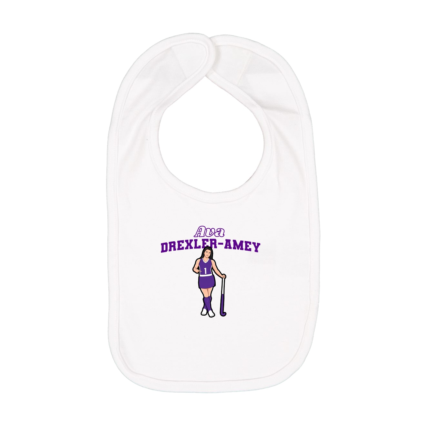 Infant Bib — Name Arch in White