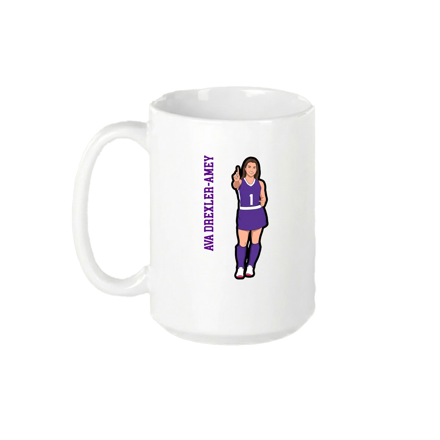 15oz Coffee Mug — Name Vertical in White