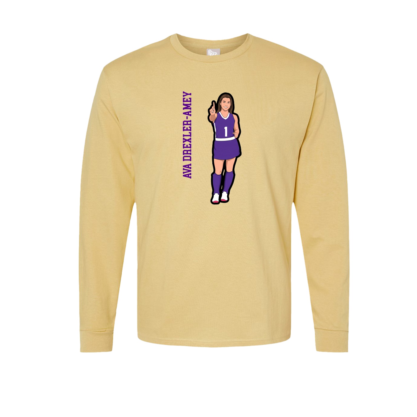 Long Sleeve Tee — Name Vertical in Vegas Gold