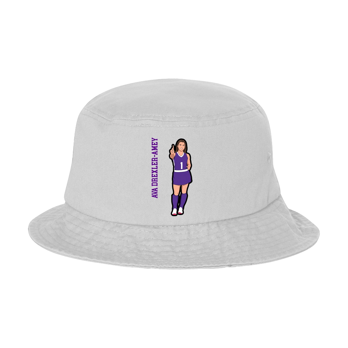 Bucket Cap — Name Vertical in White