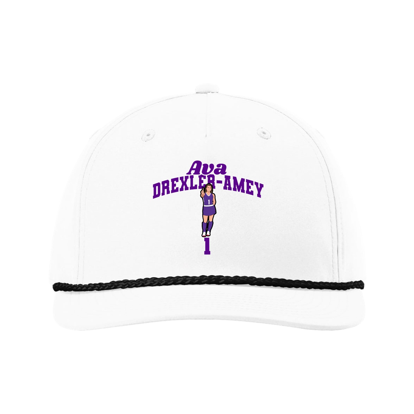 Five-Panel Classic Rope Cap — Signature Arch in White