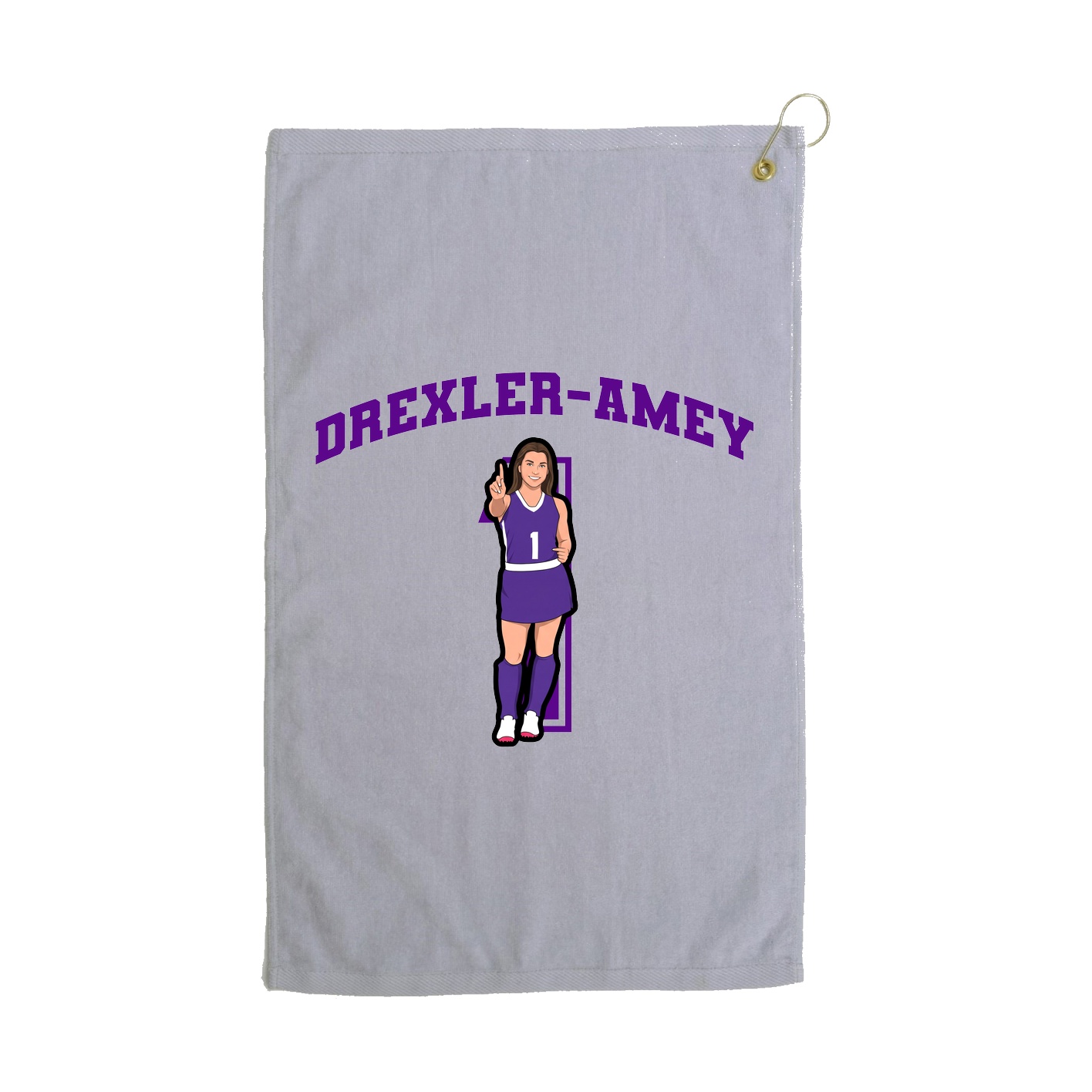 Golf Towel — Number in Grey