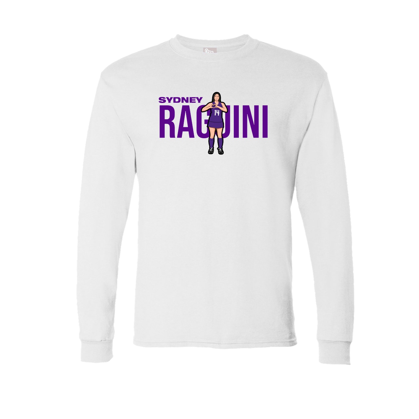 Long Sleeve Tee — Player Name in White