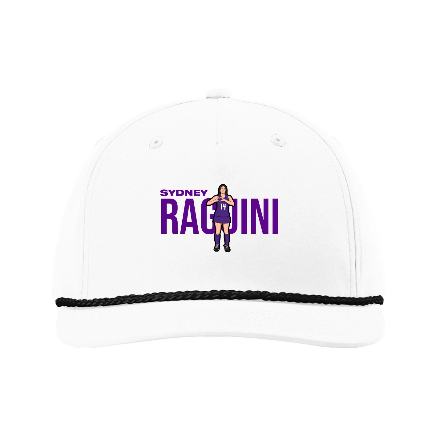 Five-Panel Classic Rope Cap — Player Name in White